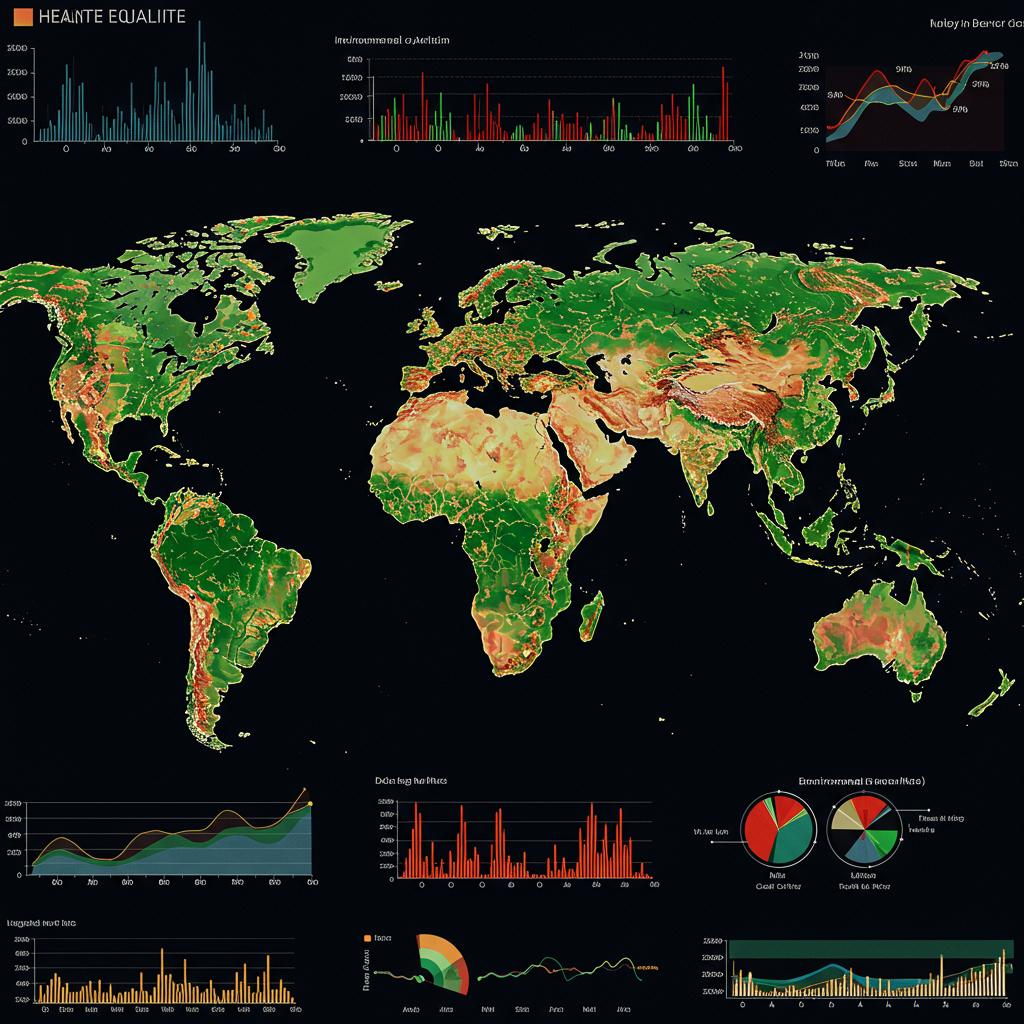 전 세계 환경 데이터를 시각화한 디지털 지리 정보 지도