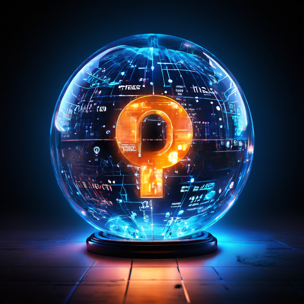 MTNET 데이터 스피어에 나타난 균열과 내부의 물음표는 통계 수치가 희미해지는 모습과 함께 네트워크 시스템의 불확실성이나 데이터 신뢰성 문제를 시각적으로 상징합니다.