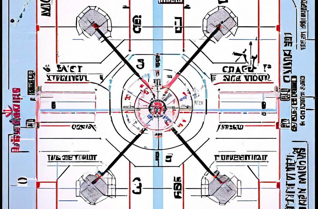 아이스하키 경기장을 배경으로 한 전술 다이어그램은 'Operation MT Net'이라는 작전명과 함께 선수 포메이션과 공격 경로를 나타내는 전략적 화살표를 상세히 보여줍니다.