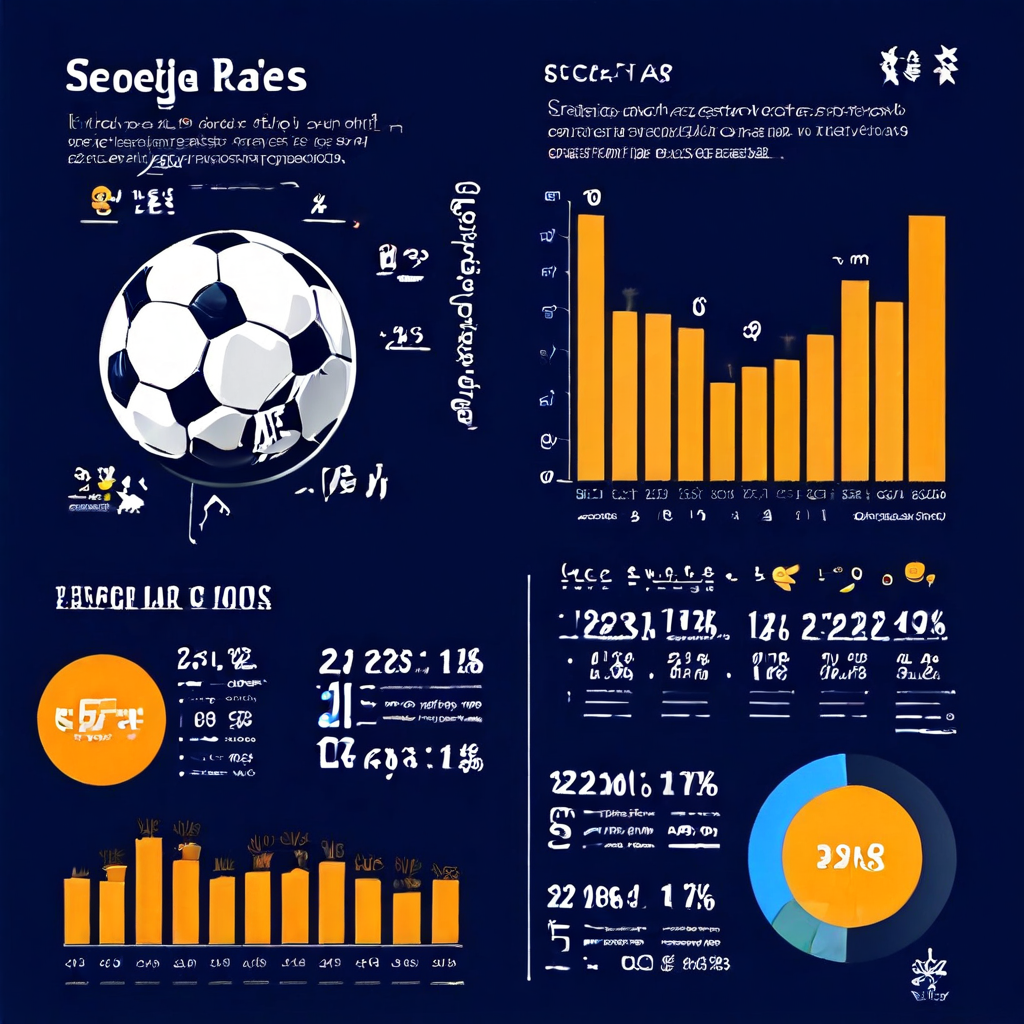 K리그와 프리미어리그의 득점률을 대조하는 분할 화면 인포그래픽으로, 데이터 기반 배경 위에 막대 그래프와 축구공 아이콘으로 시각화되어 있습니다.