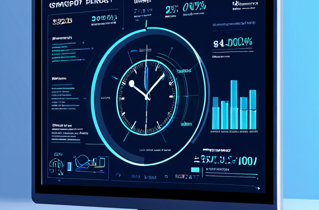 일시 정지된 결제 시스템 시계와 함께 가동 시간 및 오류율 같은 서비스 가용성 지표가 모니터에 표시된 분석 다이어그램입니다.