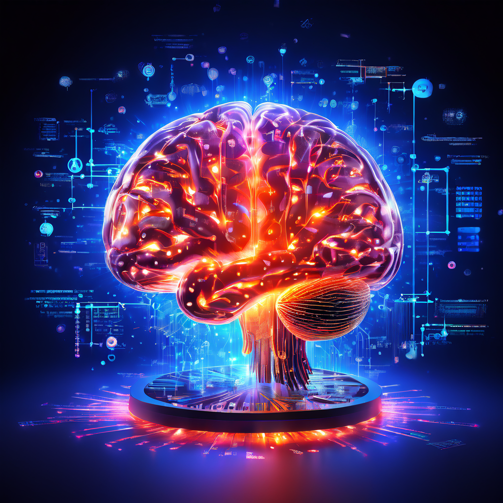 빛나는 인간 두뇌 안에 떠 있는 물음표를 확률 그래프와 데이터 흐름이 반짝이며 둘러싸고 있는, 인공지능의 사고 과정과 의사결정을 상징적으로 표현한 개념 이미지입니다.