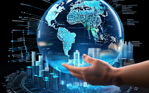 글로벌 금융 시스템에서 결제 결과와 운영 자금 유동성 차트를 조정하는 기어를 투명한 지구본과 규제 네트워크가 함께 보여주는 개념적 이미지입니다.