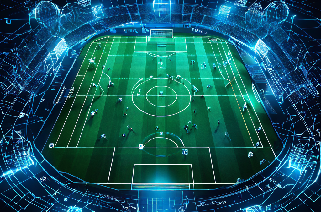 축구 전술 분석을 위한 다이어그램으로, 선수들을 공간과 시간을 통제하는 벡터로 표현하여 수학적 정밀도로 압박과 이동 경로를 보여줍니다.