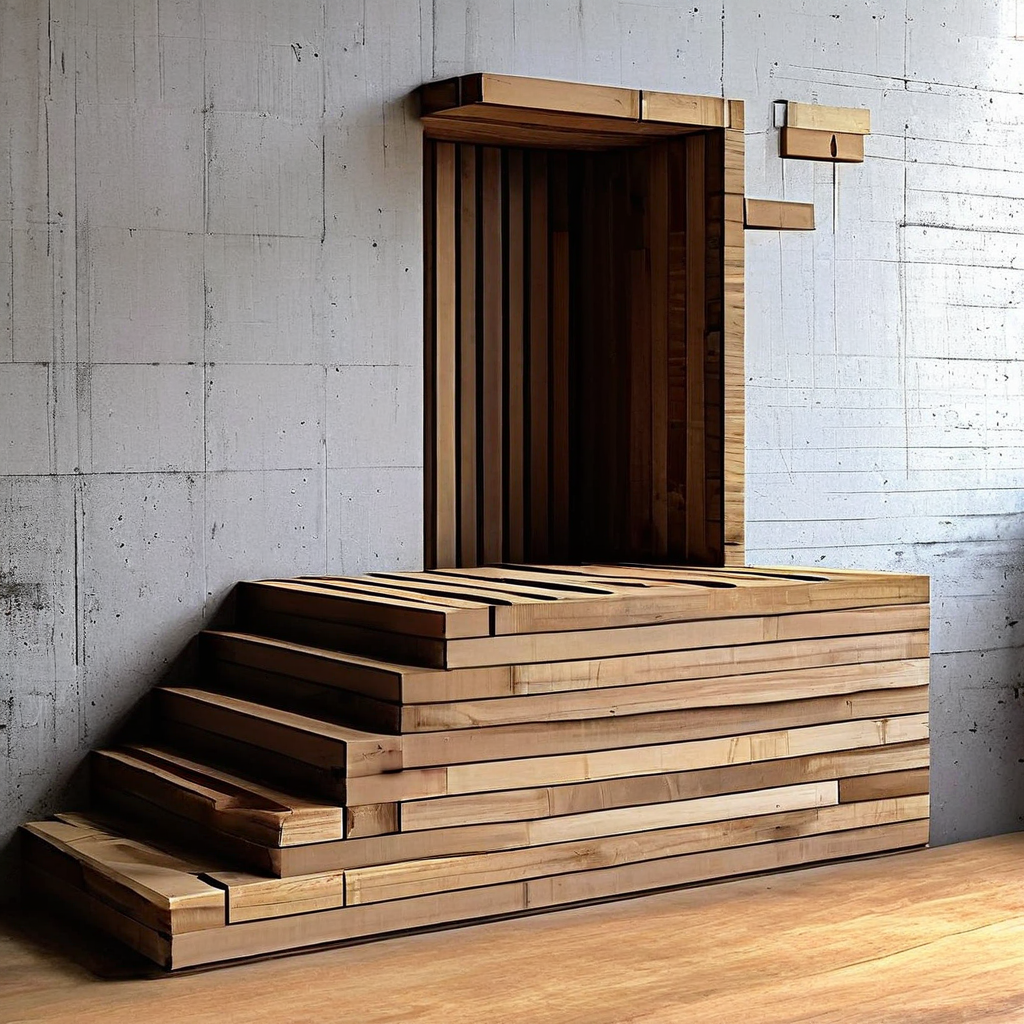 데이터 시각화의 위험을 상징적으로 드러내는 몇 개의 나무 판자로 만든 단순한 막대그래프 아래에 위장된 거대한 함정 구덩이가 숨겨져 있는 모습을 보여줍니다.