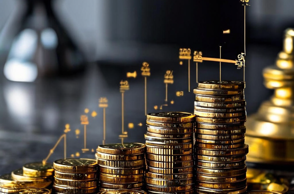 CEO와 일반 근로자 간의 극심한 임금 격차를 한눈에 보여주는 그래프로, 거대한 금빛 막대기 하나와 수많은 작은 돌같이 표현된 막대기가 평균 연봉의 왜곡된 분포를 강력하게 시각화합니다.