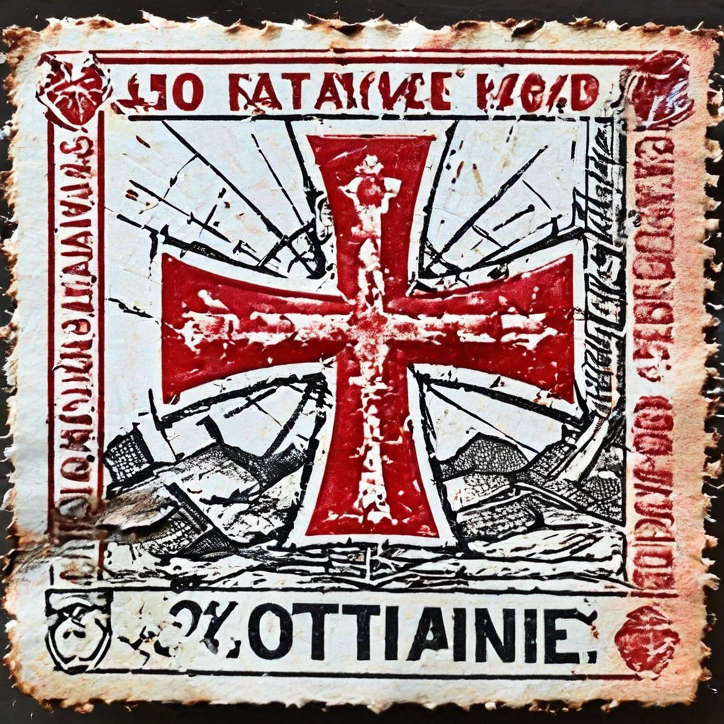 의료 광고의 신뢰성을 의심하게 하는 이미지로, 100% 보장 스탬프가 깨지며 그 아래에 숨겨진 의료 십자와 경고 기호가 드러나는 모습을 상징적으로 표현하고 있습니다.