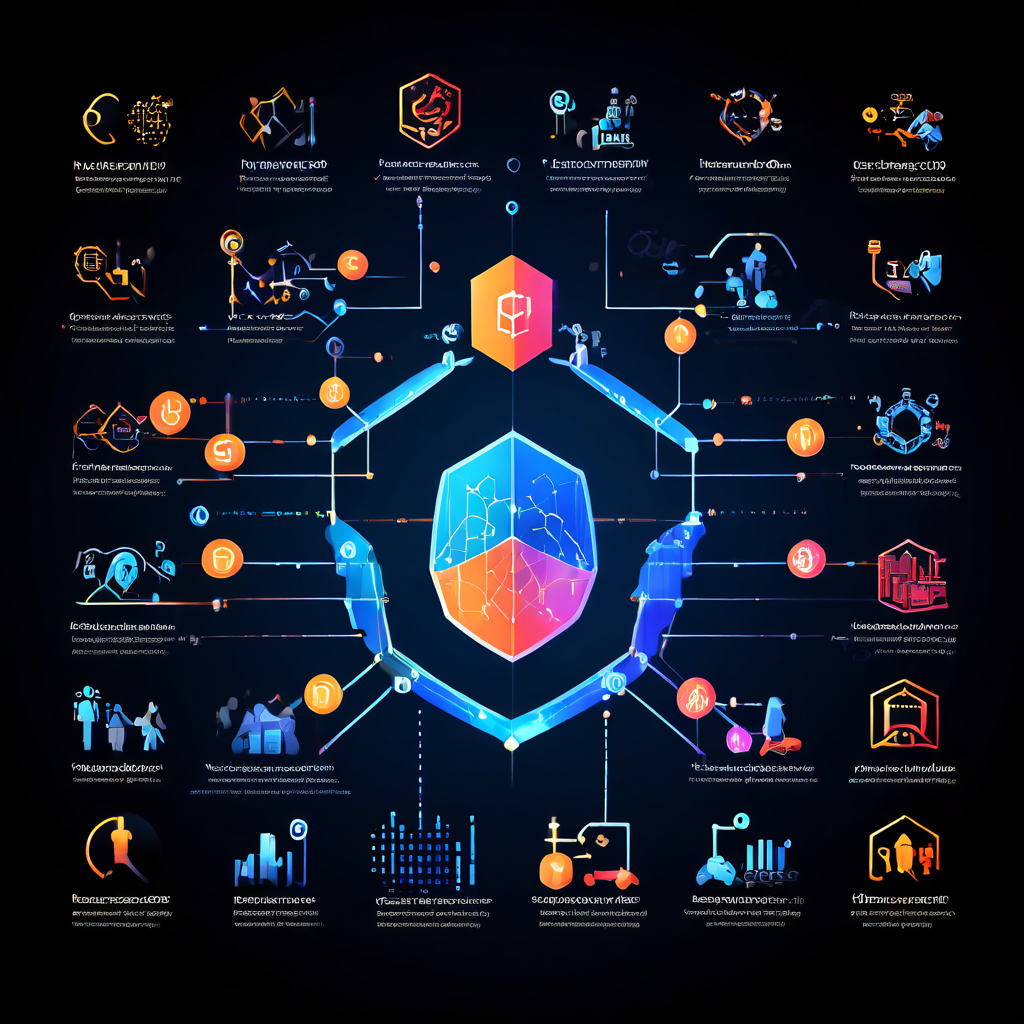 주요 블록체인 네트워크의 보안성과 효율성을 아이콘과 차트로 시각적으로 비교한 인포그래픽 이미지입니다.