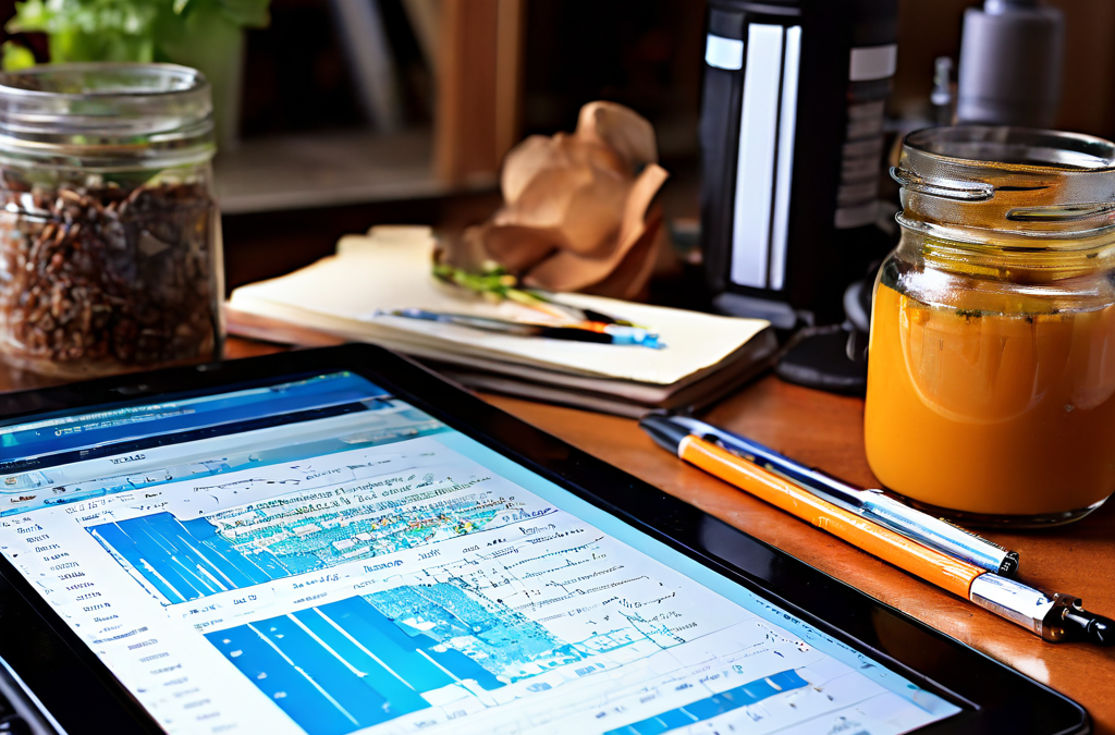 Hands holding a smartphone and a tablet side by side, with a photo editing interface visible on the tablet screen but the same pho