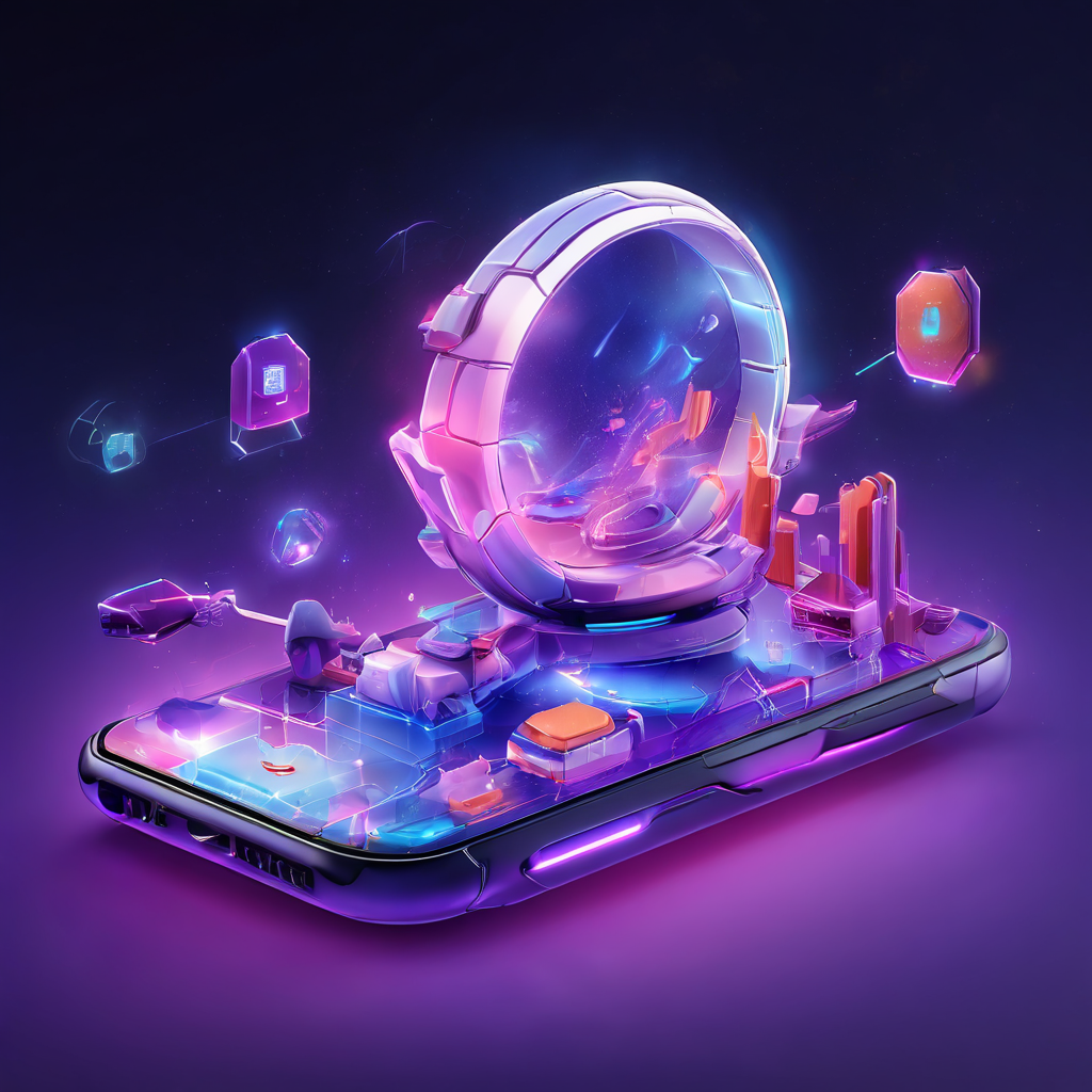 Futuristic digital interface with layered glow and data paths representing a secure online service flow after leaving a mobile...